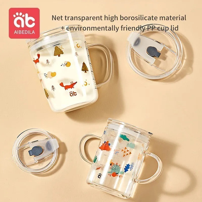 Botella de agua para niños con sistema antiderrame versiones con mango simple o doble